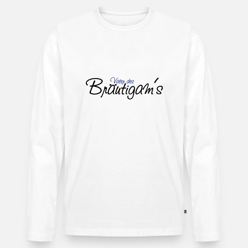 vater_des_braeutgams - Männer Premium Bio Langarmshirt - Weiß
