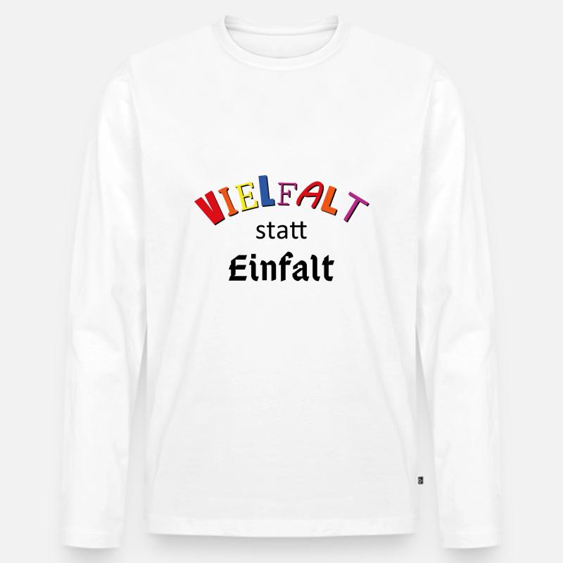 Vielfalt statt Einfalt - Männer Premium Bio Langarmshirt - Weiß
