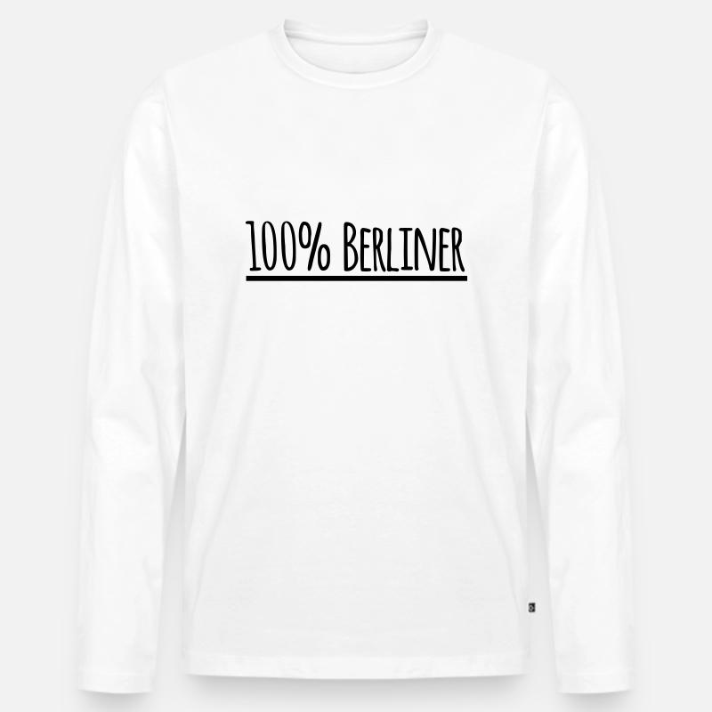 100% Berliner - Männer Premium Bio Langarmshirt - Weiß