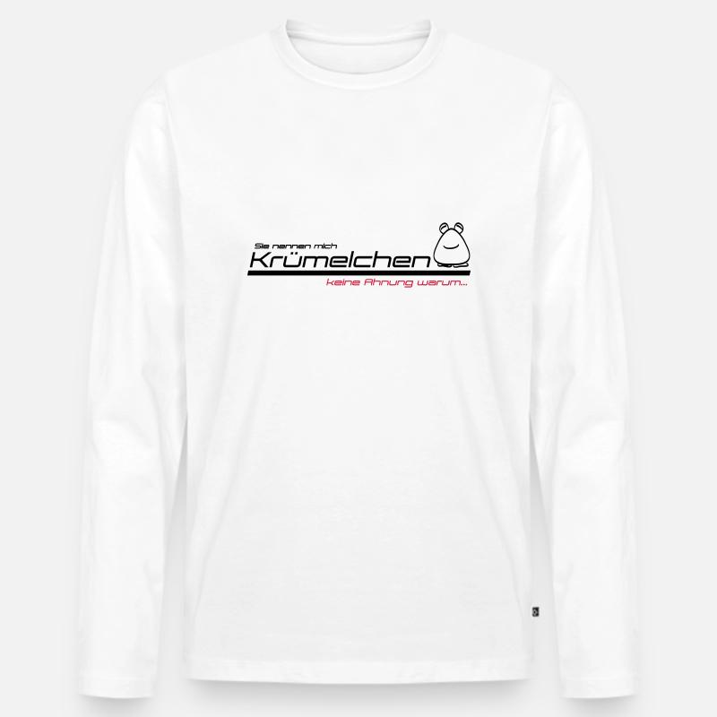 krümelchen - Männer Premium Bio Langarmshirt - Weiß