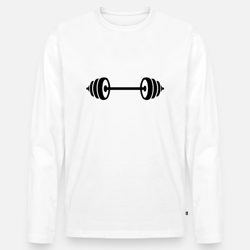 weights design - Männer Premium Bio Langarmshirt - Weiß