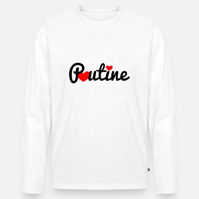 Poutine - Männer Premium Bio Langarmshirt - Weiß