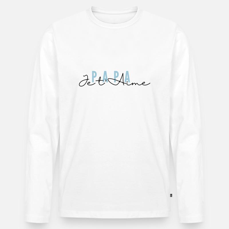 LOGO PAPA ICH LIEBE DICH - Männer Premium Bio Langarmshirt - Weiß