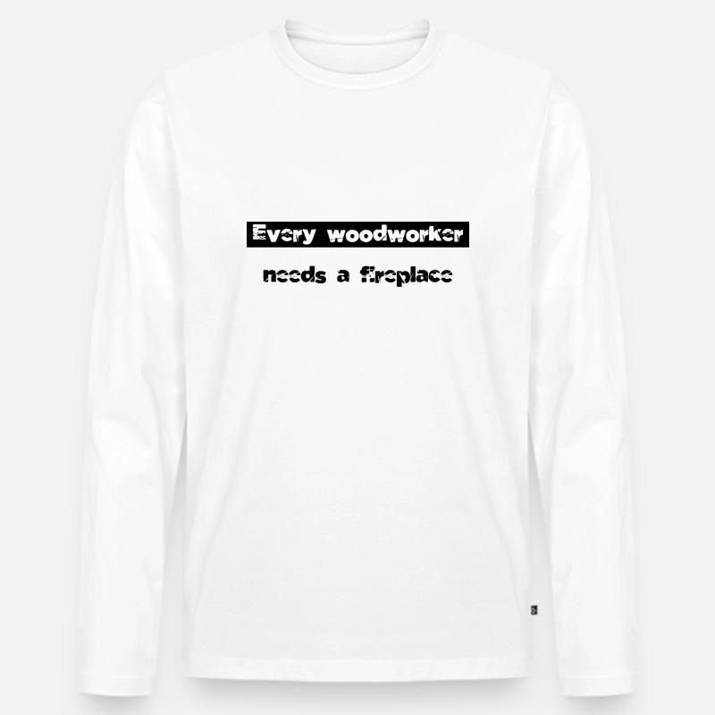 construction carpenter carpenter fun - Männer Premium Bio Langarmshirt - Weiß