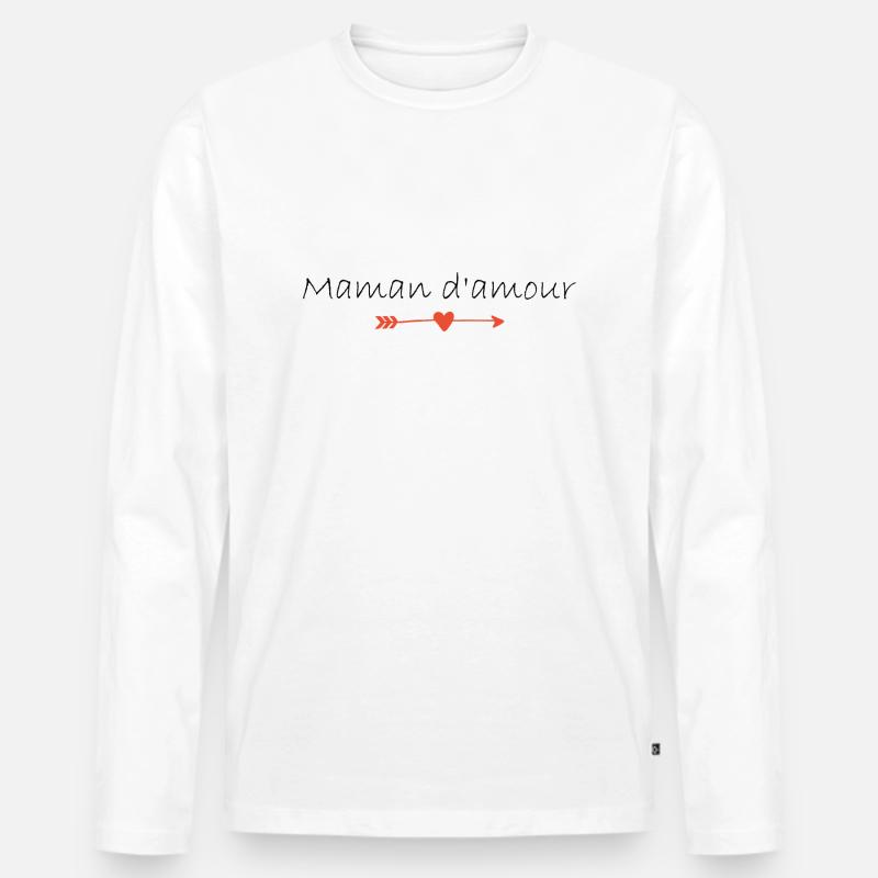 Liebe Mama - Männer Premium Bio Langarmshirt - Weiß