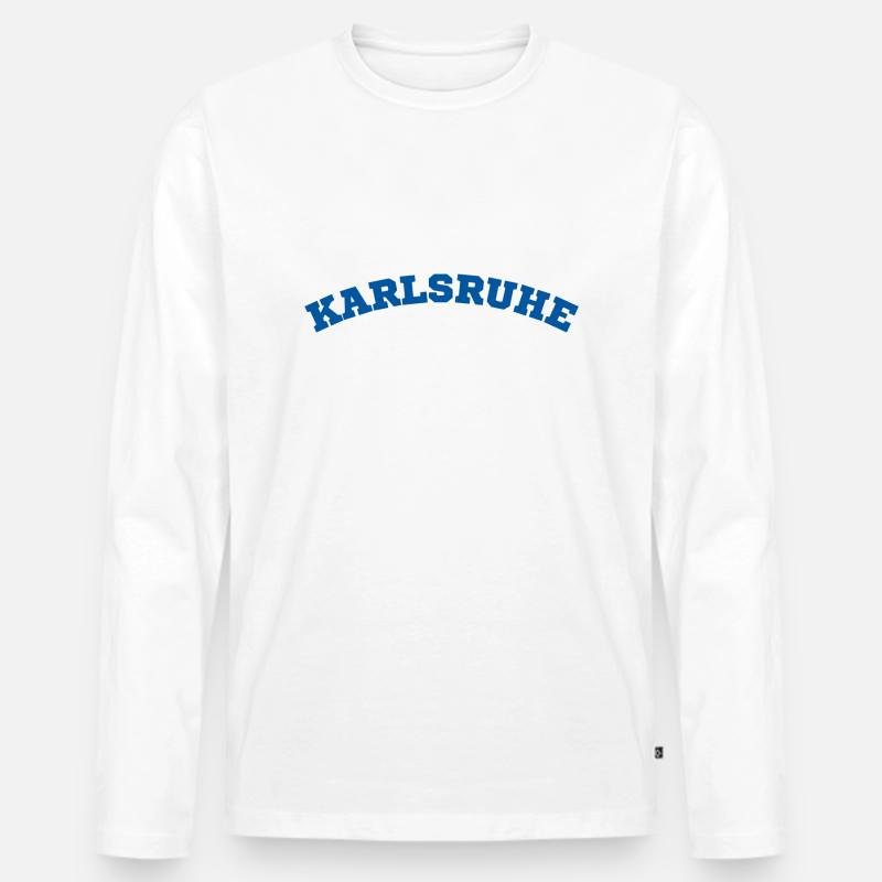 Karlsruhe - Männer Premium Bio Langarmshirt - Weiß