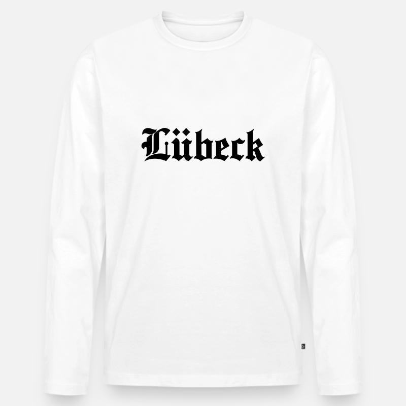 Luebeck Lübeck - Männer Premium Bio Langarmshirt - Weiß