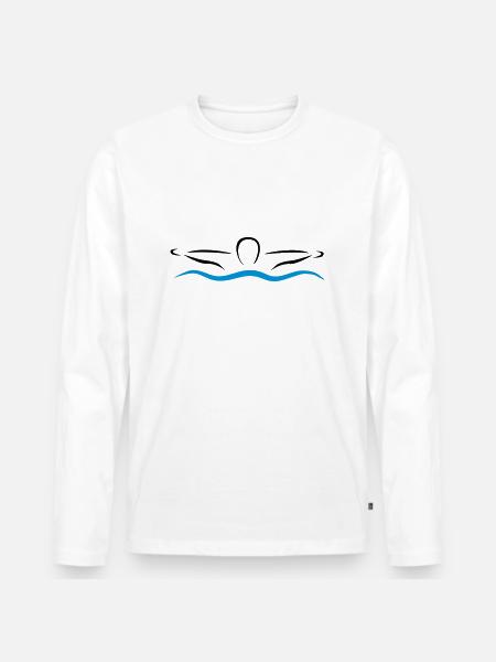 schwimmen - T-shirt manches longues Premium bio Homme - blanc