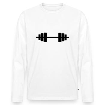 Weight Lifting - Men's Premium Organic Long Sleeve Shirt - white - Front - Nico (187cm)