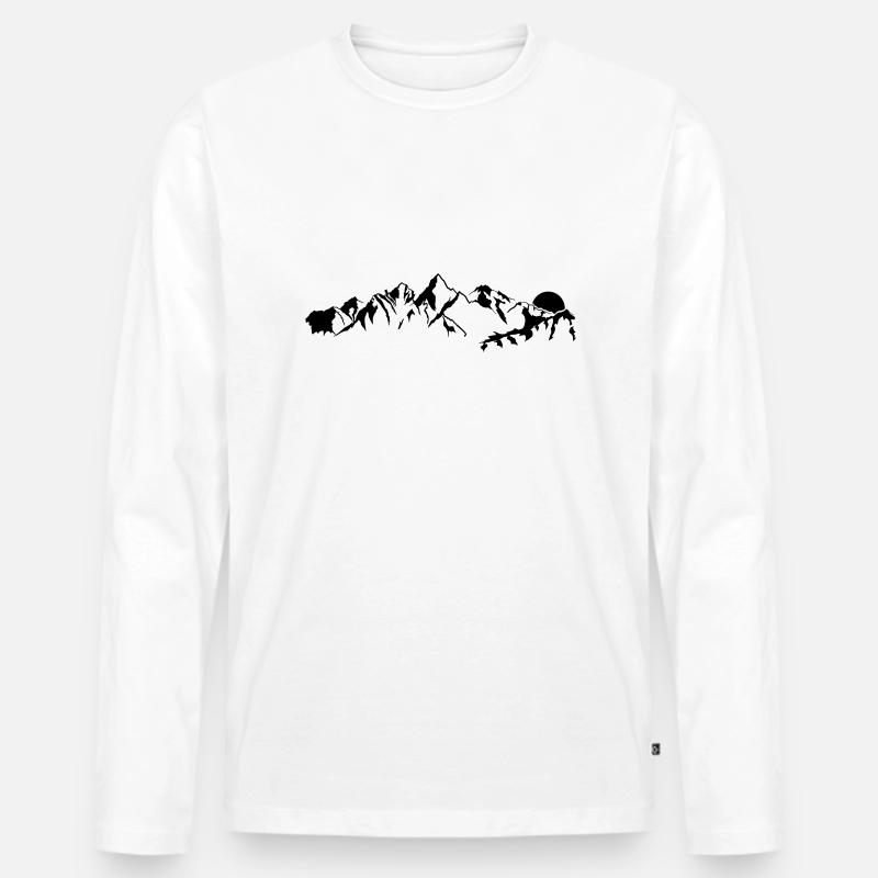 Mountain berge - Männer Premium Bio Langarmshirt - Weiß