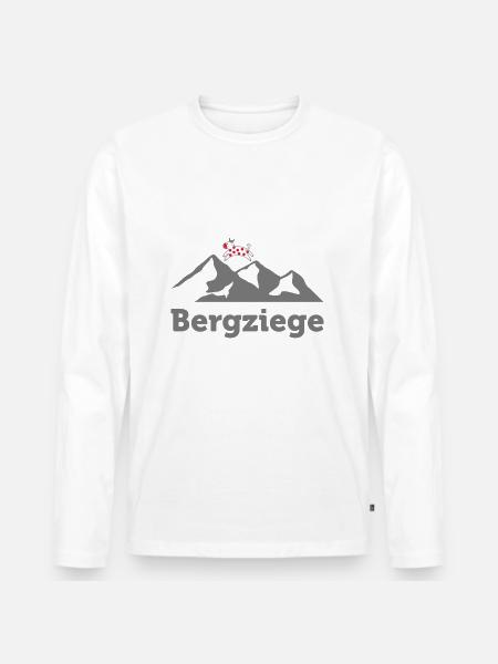 Bergziege Design für Kletterer - Männer Premium Bio Langarmshirt - Weiß