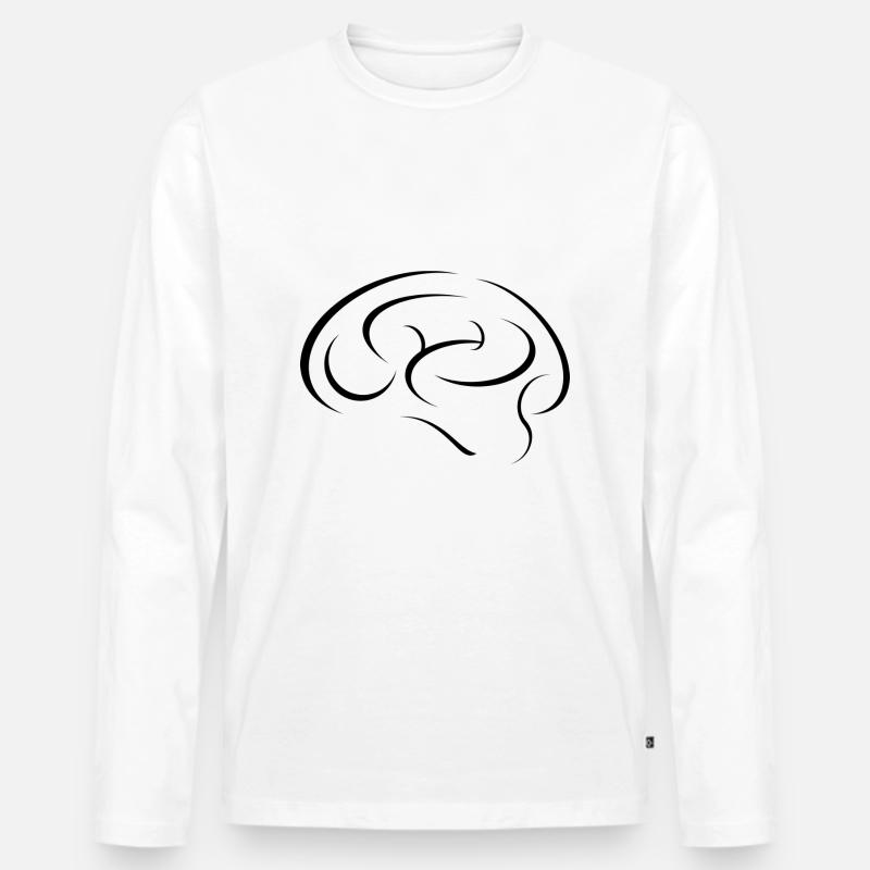 Gehirn abstrakt - Männer Premium Bio Langarmshirt - Weiß