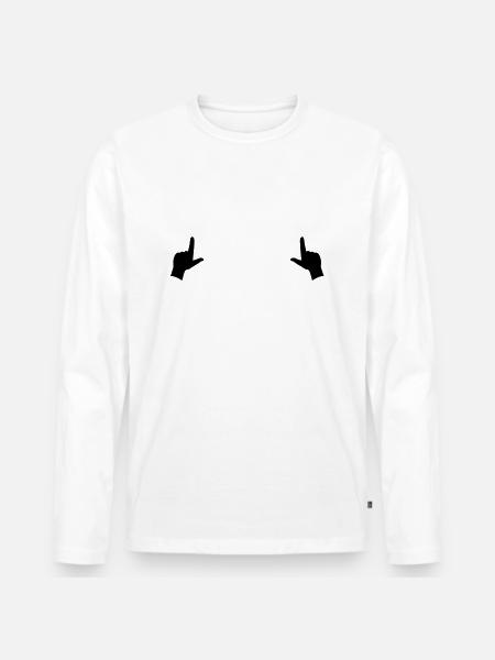 Frame hands - Men's Premium Organic Long Sleeve Shirt - white