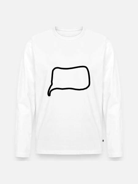 Speech bubble line - Men's Premium Organic Long Sleeve Shirt - white
