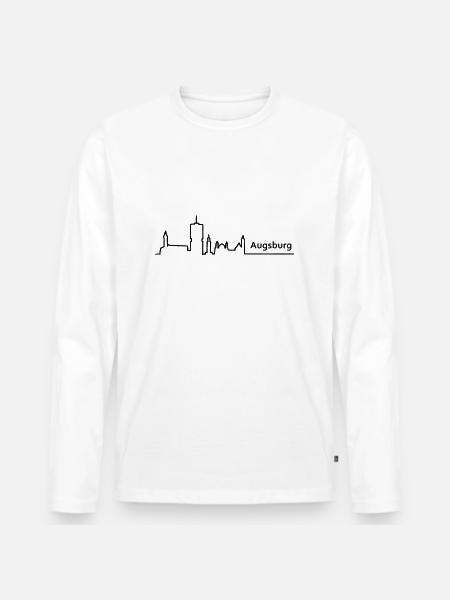 augsburg skyline - Männer Premium Bio Langarmshirt - Weiß