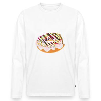 Donut Doughnut Lustiges Geschenk - Männer Premium Bio Langarmshirt - Weiß - Vorne - Nico (187cm)