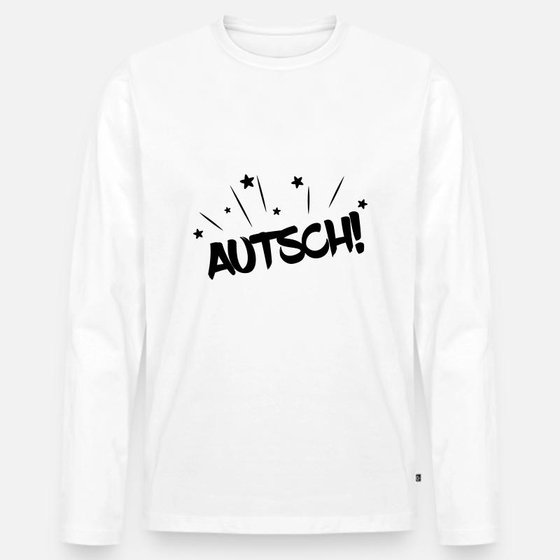 Autsch - Männer Premium Bio Langarmshirt - Weiß