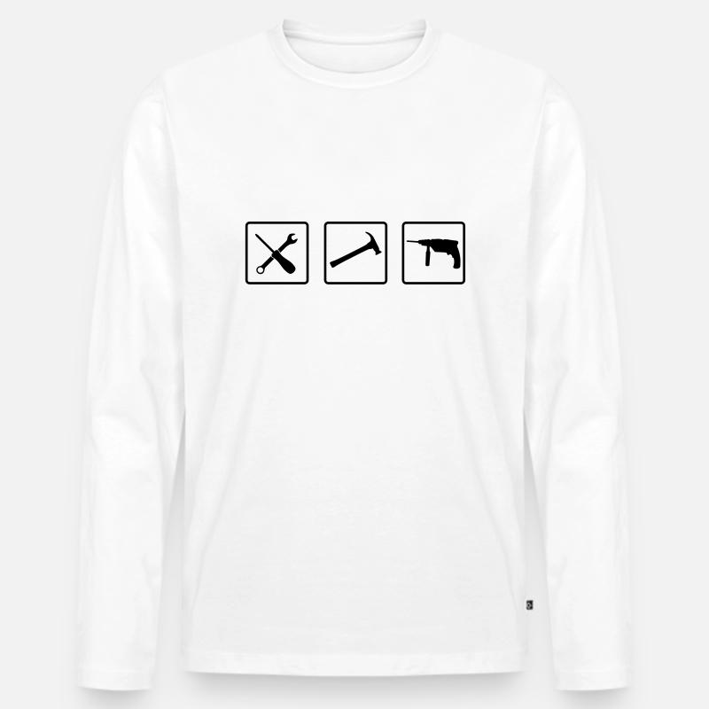 handwerker_1__f1 - Männer Premium Bio Langarmshirt - Weiß