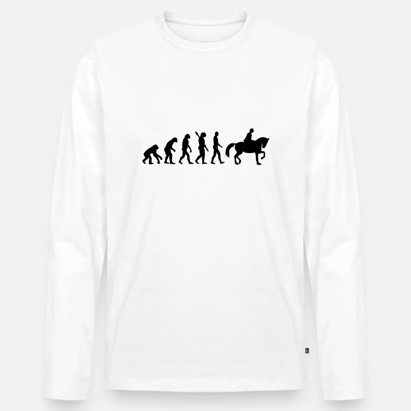 Évolution Cheval - T-shirt manches longues Premium bio Homme - blanc