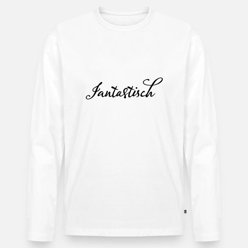 Jan Fantastisch - Männer Premium Bio Langarmshirt - Weiß