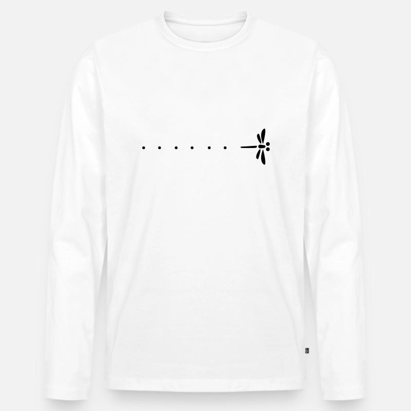 Passage libllule und Erstaunen - Männer Premium Bio Langarmshirt - Weiß