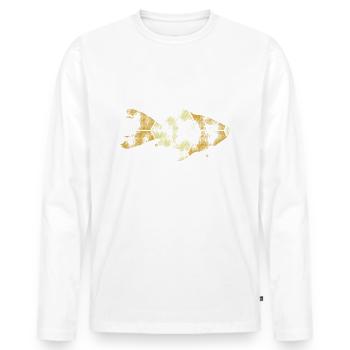 fish - Men's Premium Organic Long Sleeve Shirt - white - Front - Nico (187cm)