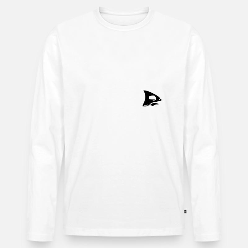 Fisch Skelett schwarz - Männer Premium Bio Langarmshirt - undefined