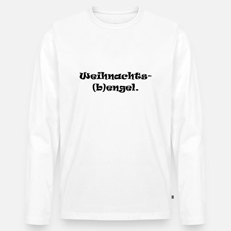 Weihnachts(b)engel Geschenk Idee - Männer Premium Bio Langarmshirt - Weiß