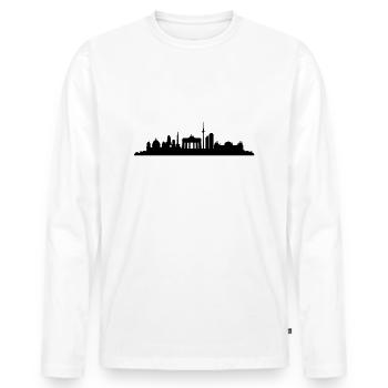 Berlin Skyline Central - Men's Premium Organic Long Sleeve Shirt - white - Front - Nico (187cm)