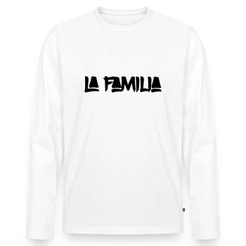 La Familia - Men's Premium Organic Long Sleeve Shirt - white - Front - Nico (187cm)
