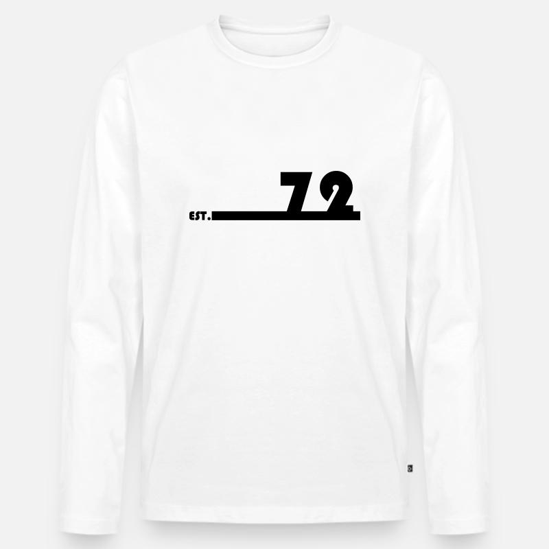 72_Black - Männer Premium Bio Langarmshirt - Weiß