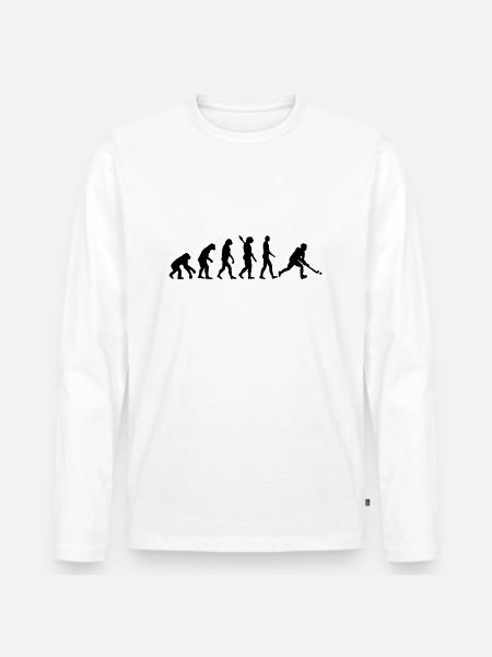 Evolution Field Hockey - Men's Premium Organic Long Sleeve Shirt - white