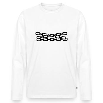 Chain - Men's Premium Organic Long Sleeve Shirt - white - Front - Nico (187cm)