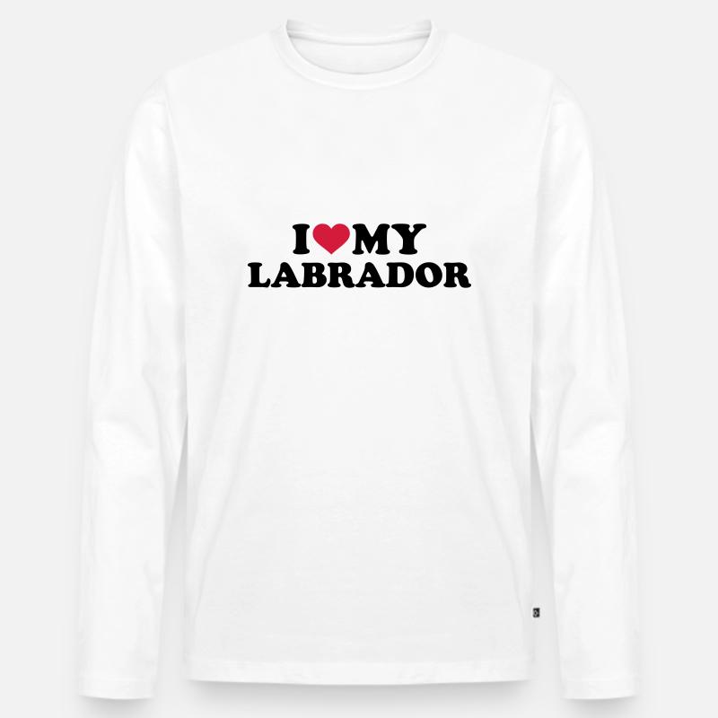 Labrador - Männer Premium Bio Langarmshirt - Weiß