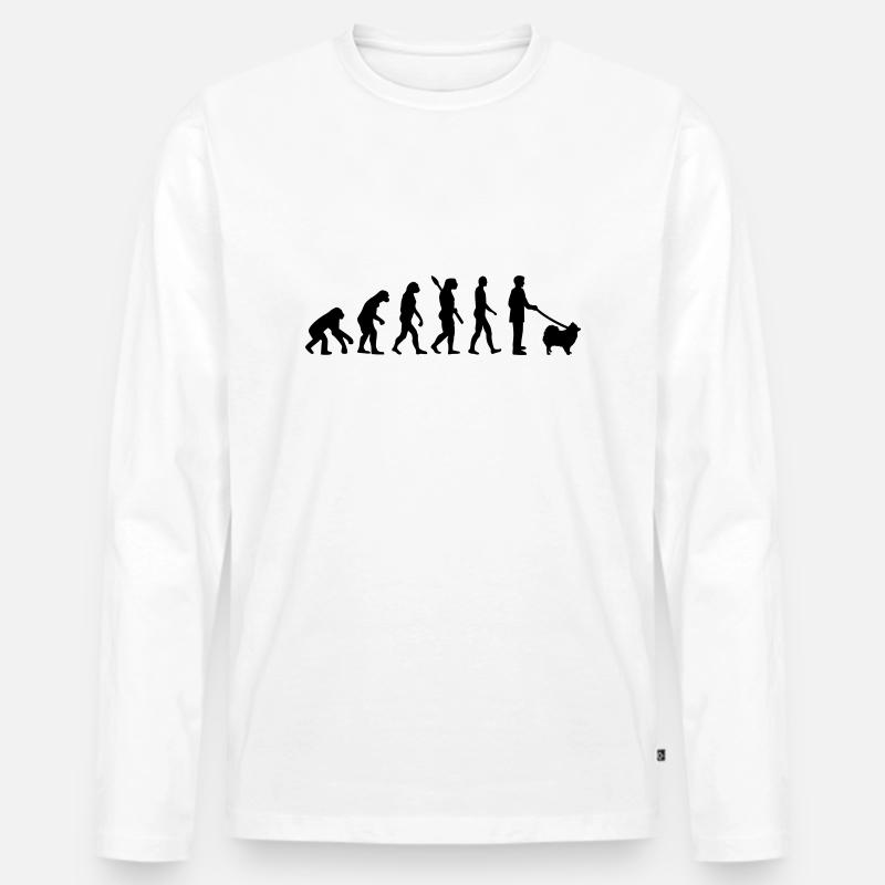 Spitz - Männer Premium Bio Langarmshirt - Weiß