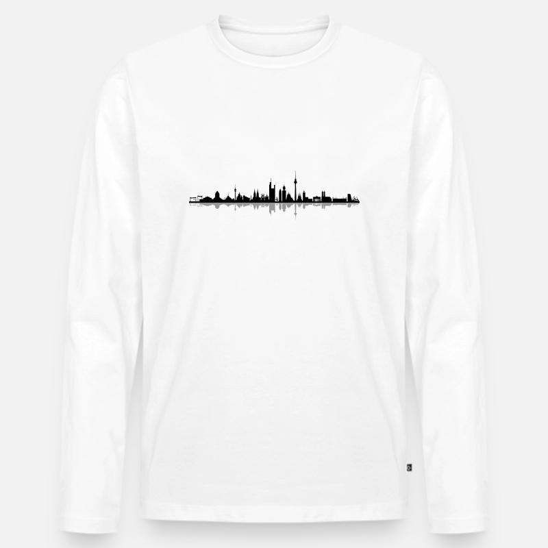 Skyline - Deutschland - Männer Premium Bio Langarmshirt - Weiß
