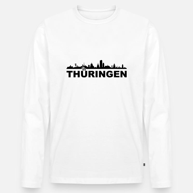 Skyline - Thüringen - Männer Premium Bio Langarmshirt - Weiß