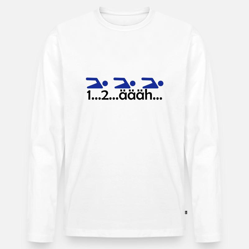 1...2..äääh - Männer Premium Bio Langarmshirt - Weiß