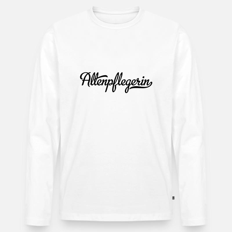 Altenpflegerin - Männer Premium Bio Langarmshirt - Weiß