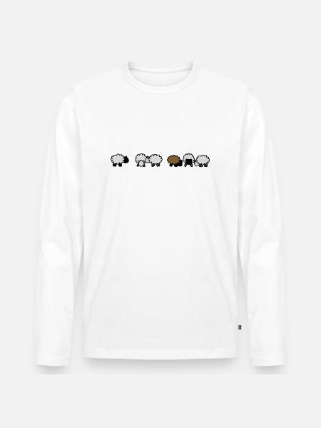 Schafe - Männer Premium Bio Langarmshirt - Weiß