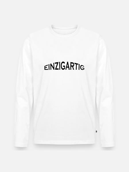 einzigartig - Männer Premium Bio Langarmshirt - Weiß
