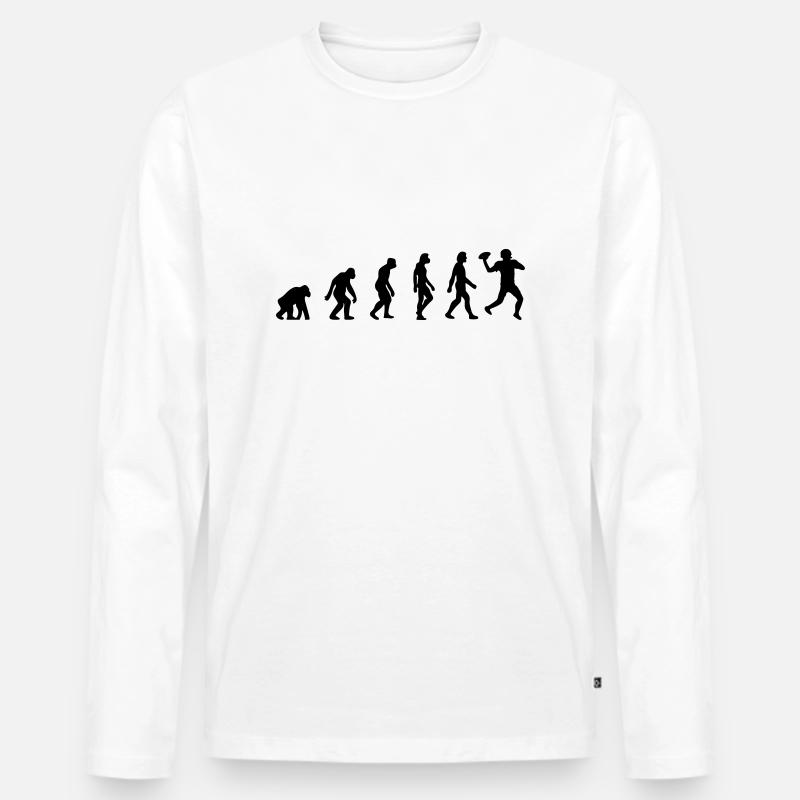Evolution American Football - Männer Premium Bio Langarmshirt - Weiß
