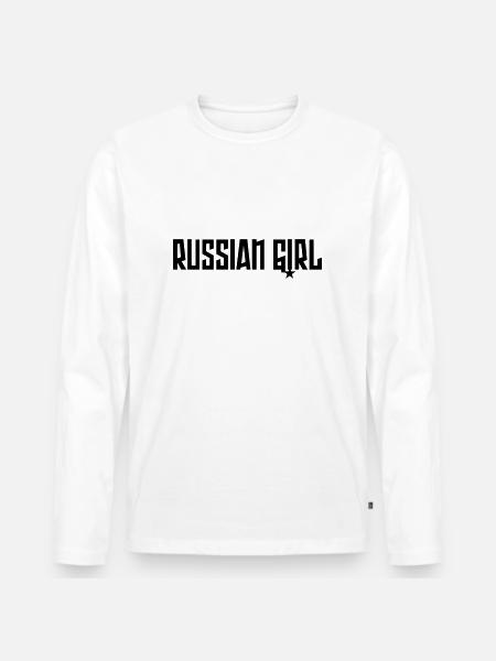 russiangirl - Männer Premium Bio Langarmshirt - Weiß