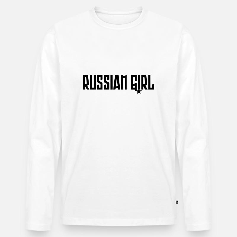 russiangirl - Männer Premium Bio Langarmshirt - Weiß