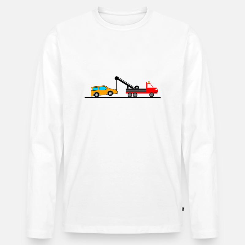Abschleppwagen - Männer Premium Bio Langarmshirt - Weiß