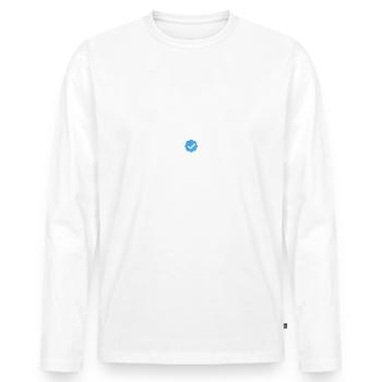 Vos commentaires sont appréciés maintenant Payez 8 dollars - T-shirt manches longues Premium bio Homme - blanc - Devant - Nico (187cm)