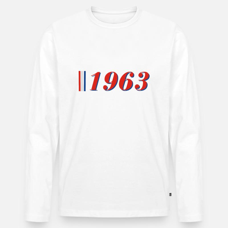 Jahr 1963 - Männer Premium Bio Langarmshirt - Weiß