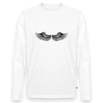 Wing - Men's Premium Organic Long Sleeve Shirt - white - Front - Nico (187cm)
