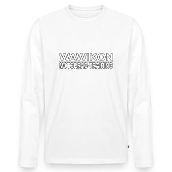 wawikon MT v1 - Männer Premium Bio Langarmshirt - Weiß - Vorne - Nico (187cm)