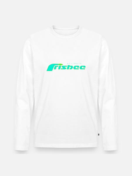 Ultimate Frisbee Turquoise - Men's Premium Organic Long Sleeve Shirt - white